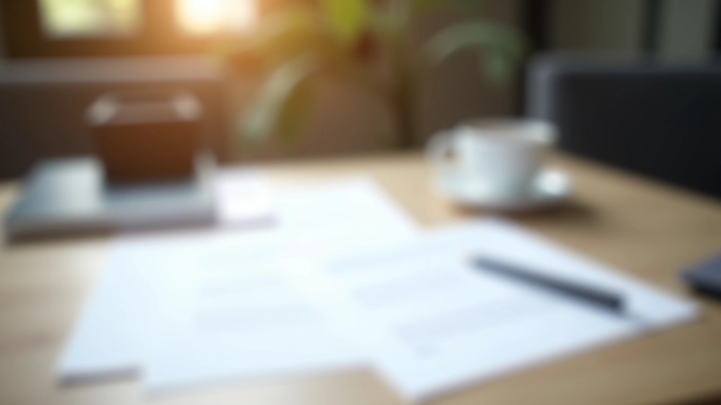 Versicherungsdokumente und Verträge auf einem Schreibtisch neben einer Tasse Kaffee